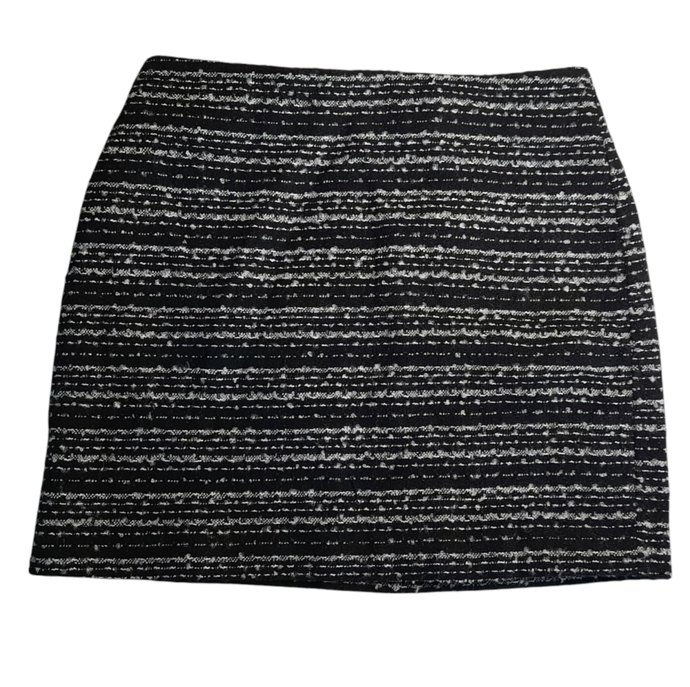 Bagatelle Tweed Black & White Striped Skirt